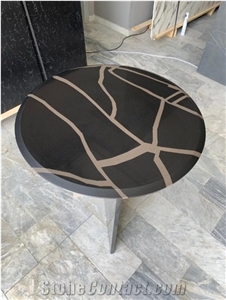 Calacatta Quartz Top Round Table Top