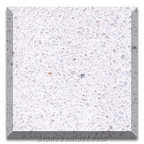 Carrara White Terrazzo Slab Wall Tile Hotel Lobby Flooring