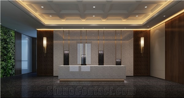 Carrara White Terrazzo Slab Wall Tile Hotel Lobby Flooring