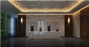 Carrara White Terrazzo Slab Wall Tile Hotel Lobby Flooring