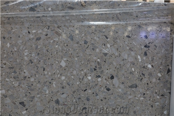 Concrete Grey Terrazzo Cement Floor Commercial Solid Surface