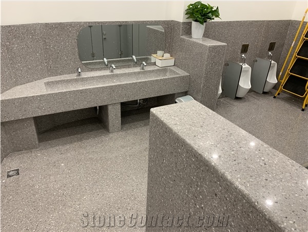 Concrete Grey Terrazzo Cement Floor Commercial Solid Surface