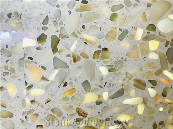 Light Transmitting Terrazzo Light Penetrating Luminous Onyx