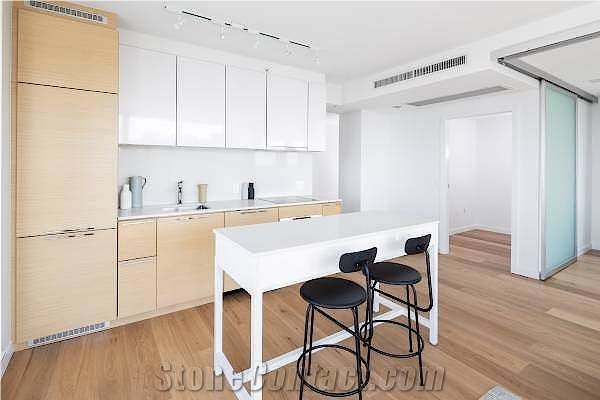 Snow White Quartz Pure White Quartz Kitchen Top Artificial Stone