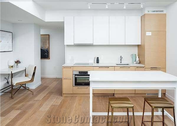 Snow White Quartz Pure White Quartz Kitchen Top Artificial Stone