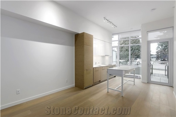 Ultra Pure White Quartz Top Project Kitchen Countertop