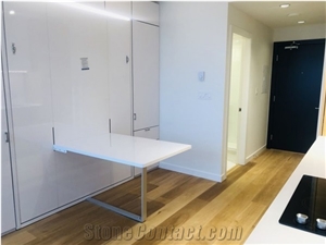 Ultra Pure White Quartz Top Project Kitchen Countertop