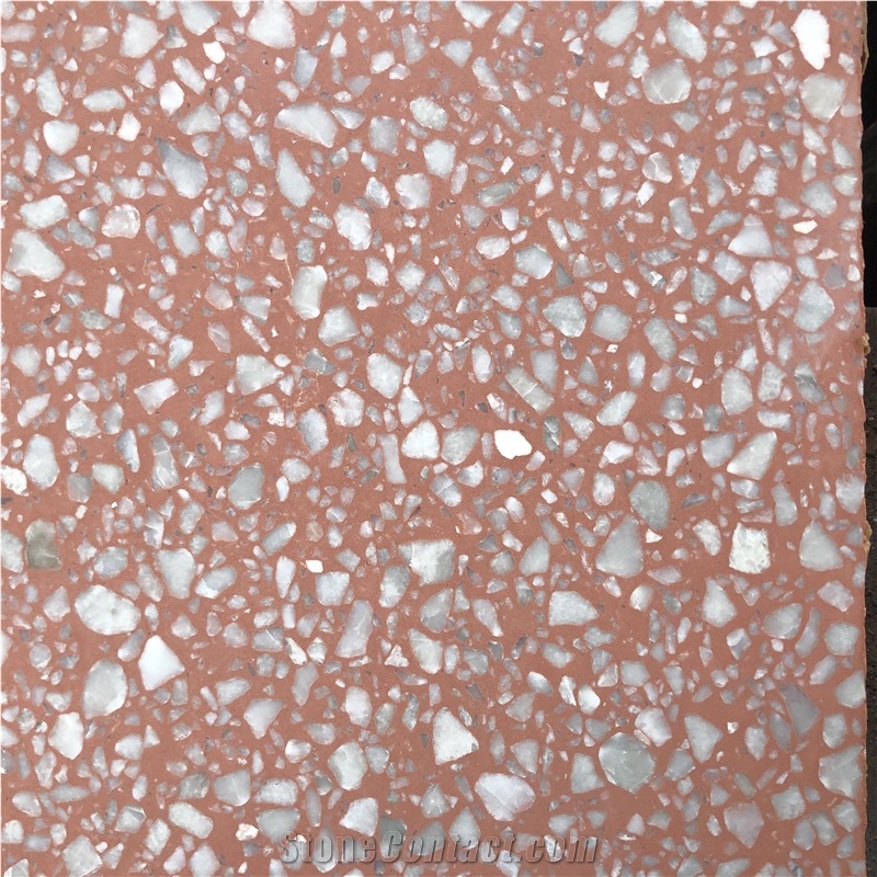 Wholesale Diamond Pink Terrazzo Red Terrazzo Solid Stone