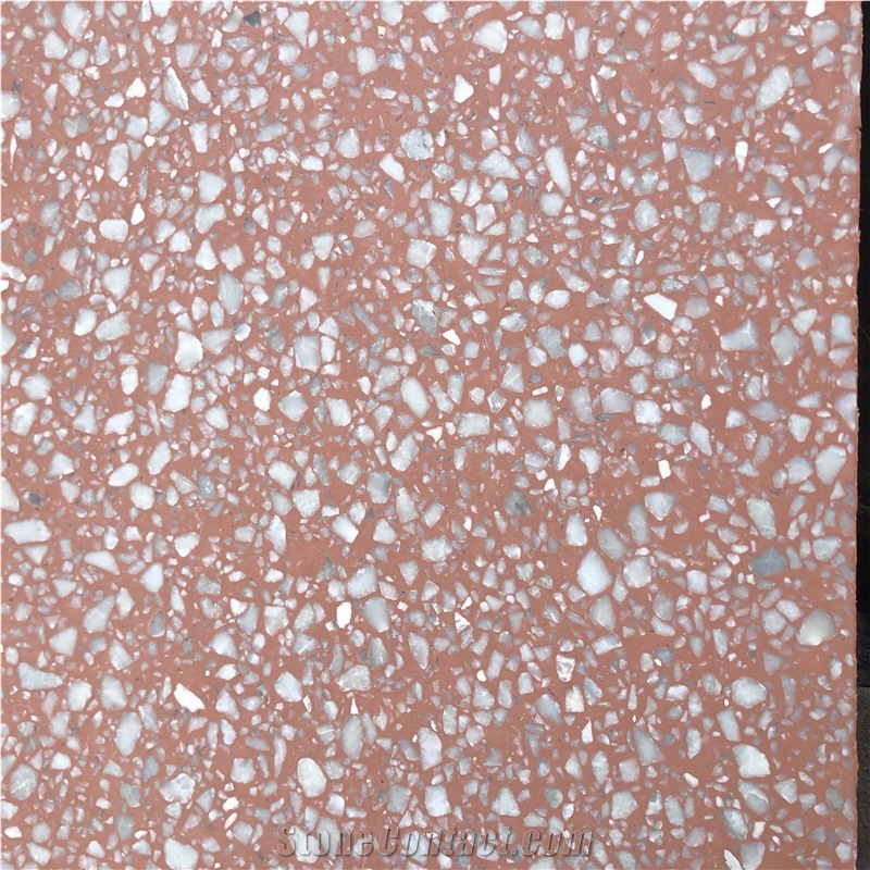 Wholesale Diamond Pink Terrazzo Red Terrazzo Solid Stone