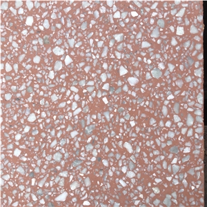 Wholesale Diamond Pink Terrazzo Red Terrazzo Solid Stone