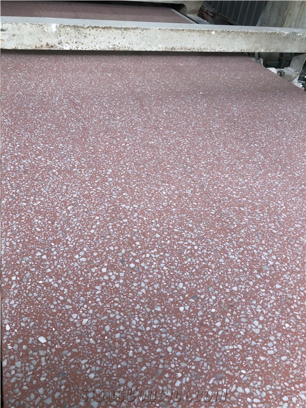 Wholesale Diamond Pink Terrazzo Red Terrazzo Solid Stone