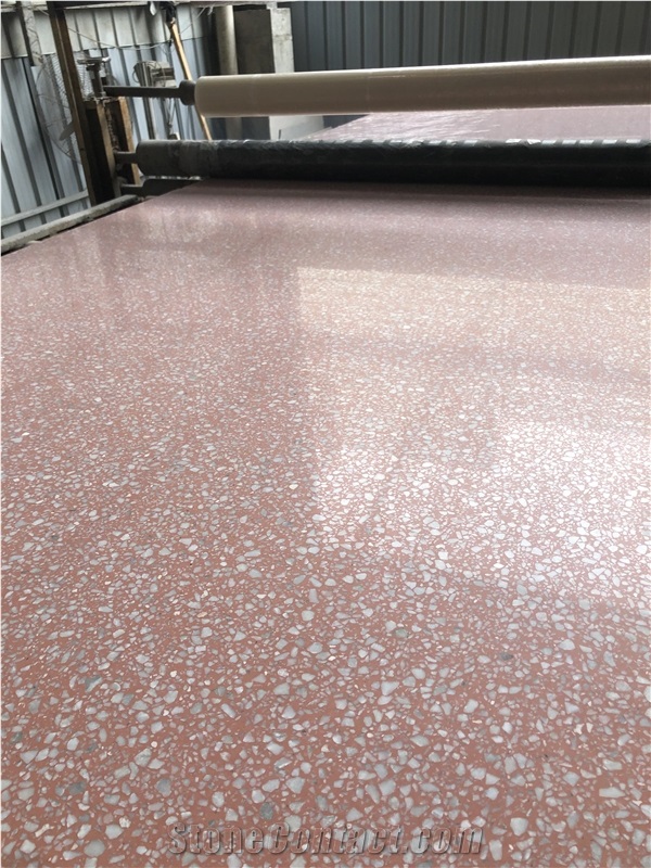 Wholesale Diamond Pink Terrazzo Red Terrazzo Solid Stone