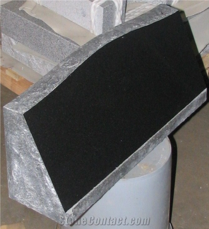 Absolute Shanxi Black Granite Slant Headstone Gravestone