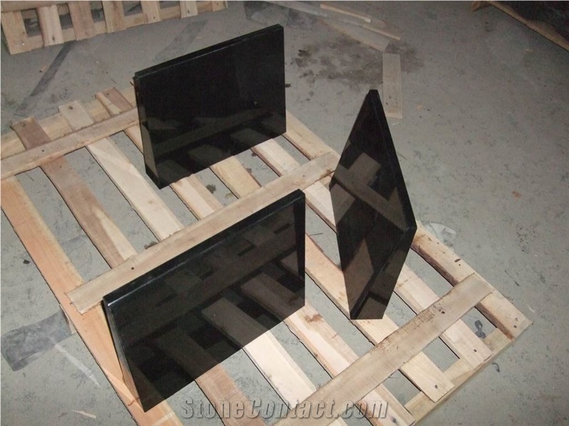 Absolute Shanxi Black Granite Slant Headstone Gravestone