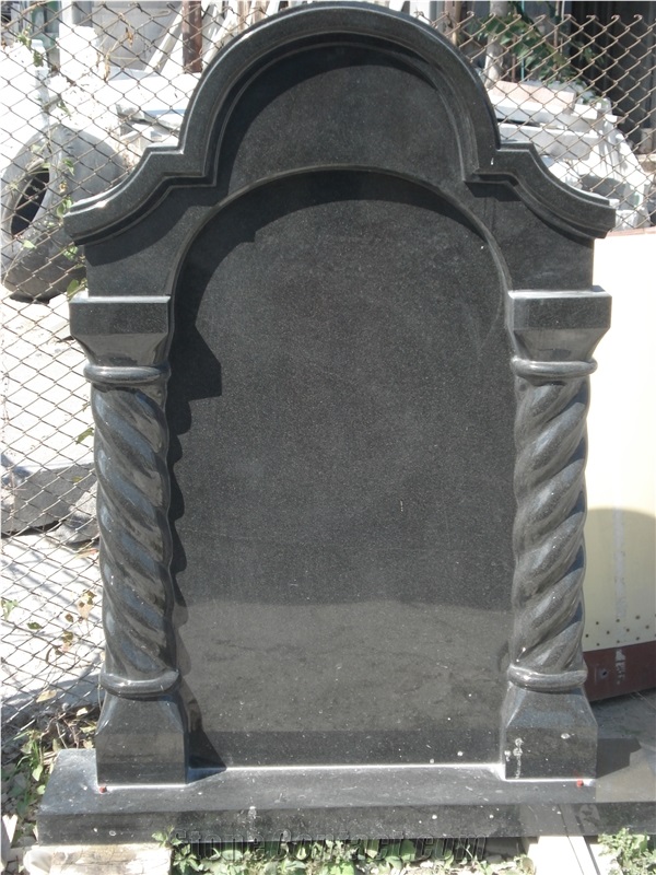 Absolute Shanxi Black Granite Slant Headstone Gravestone