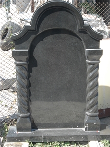 Absolute Shanxi Black Granite Slant Headstone Gravestone