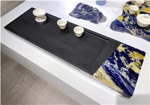 Blue Sodalite Granite Blue Stone Tea Tray Teaboard Stonework