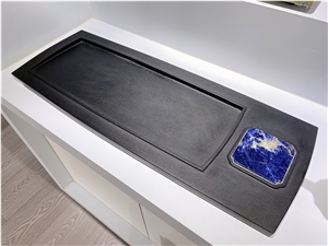 Blue Sodalite Granite Blue Stone Tea Tray Teaboard Stonework