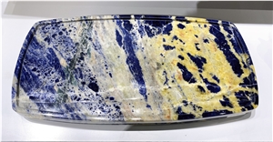 Blue Sodalite Stone Tea Tray Teaboard Craft
