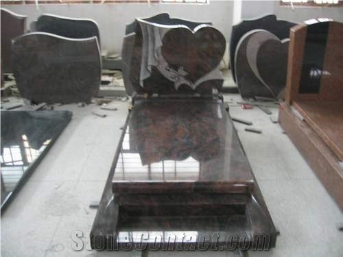 European  Aurora Red Granite Headstone Gravestone Monuments