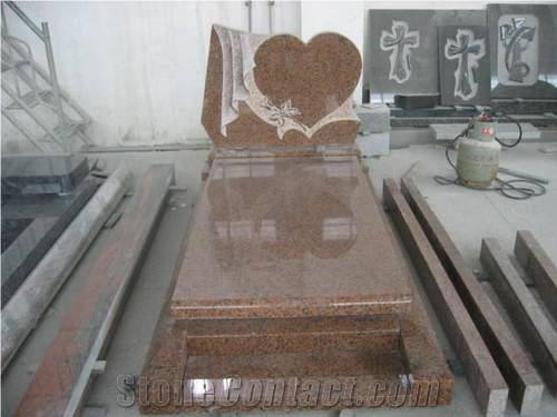 European  Aurora Red Granite Headstone Gravestone Monuments