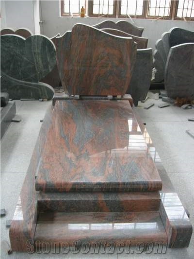 European  Aurora Red Granite Headstone Gravestone Monuments