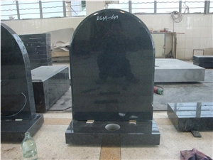 G654 Dark  Granite Monument Tombstone Headstone Round Top
