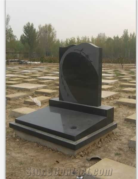 G654 Dark Grey Granite Upright Headstone Monument Tombstone