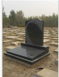 G654 Dark Grey Granite Upright Headstone Monument Tombstone