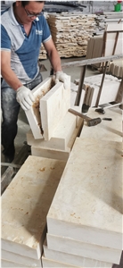 Galala Beige Marble Mushroom Tile Split Finish Wall Stone