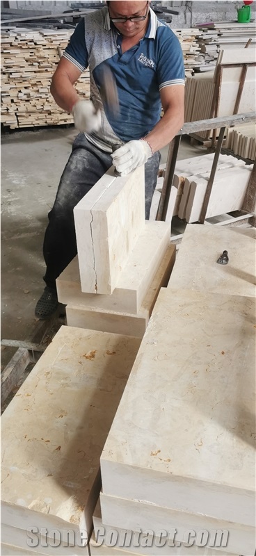 Galala Beige Marble Mushroom Tile Split Finish Wall Stone