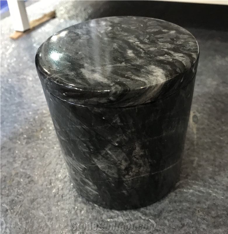 Grey Marble Cotton Swab Holder Stone Marble Accessories