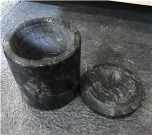Grey Marble Cotton Swab Holder Stone Marble Accessories