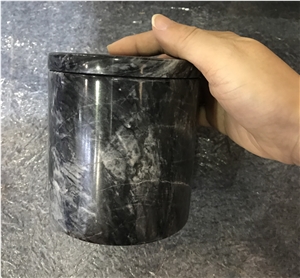 Grey Marble Cotton Swab Holder Stone Marble Accessories
