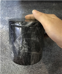 Grey Marble Cotton Swab Holder Stone Marble Accessories
