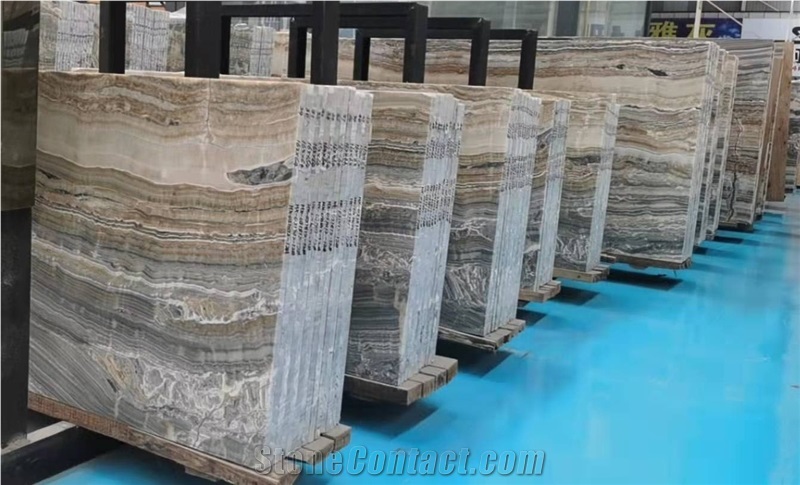Grey Onyx Slab-Dark Color Slab