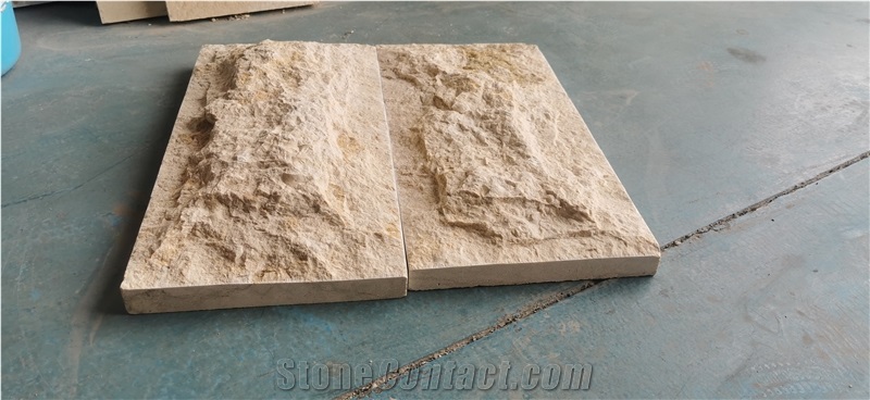 Imperial Beige Marble Mushroom Tile Natural Split Finish
