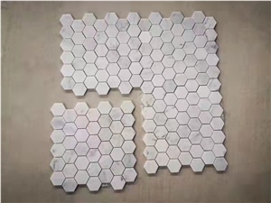 Italy Carrara Thassos Mosaic Grey And White Hexagon Mosaic