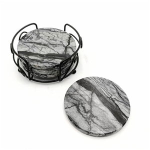 Marble Agate Stone Round Hexagon Marble Coaster Tray