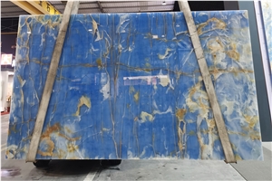Natural Luxury Blue Onyx Slabs Ocean Blue Jade Ice Jade Onyx
