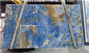 Natural Luxury Blue Onyx Slabs Ocean Blue Jade Ice Jade Onyx