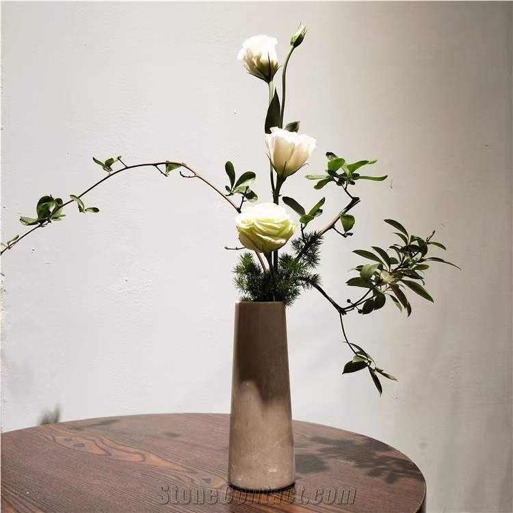 Natural Stone Marble Flower Vase Stone Art