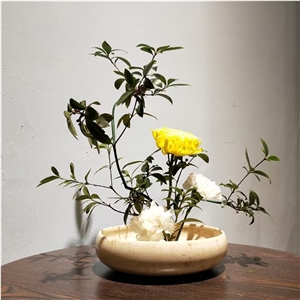 Natural Stone Marble Flower Vase Stone Art