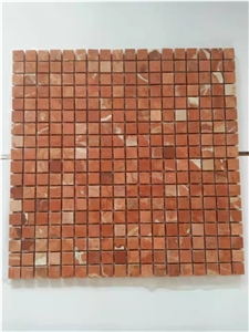 Red Marble Mosaic Tiles- Squre Mosaic Red Stone