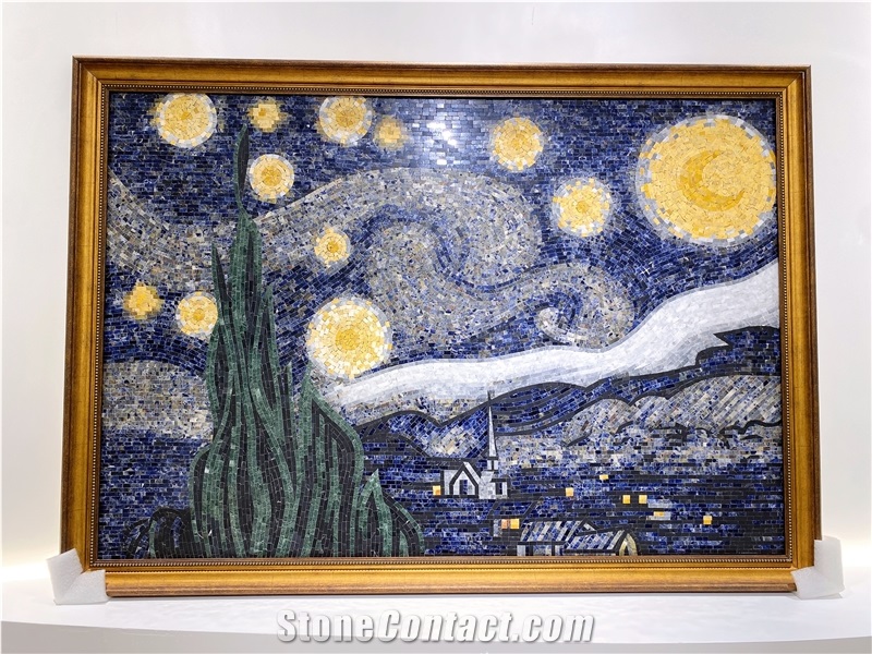 Sodalite Blue Granite Painting Mosaic Art Work