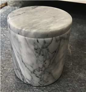 White Marble Cotton Swab Holder Stone Marble Accessories White Marble Cotton Swab Holder Stone Marble Accessories