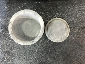 White Marble Cotton Swab Holder Stone Marble Accessories
