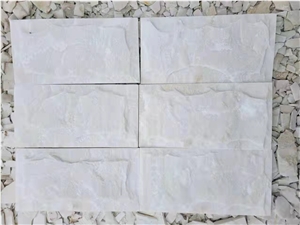 White Quartzite Mushroom Split Wall Cladding Facade