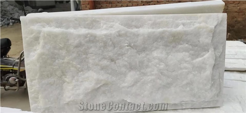 White Quartzite Mushroom Split Wall Cladding Facade