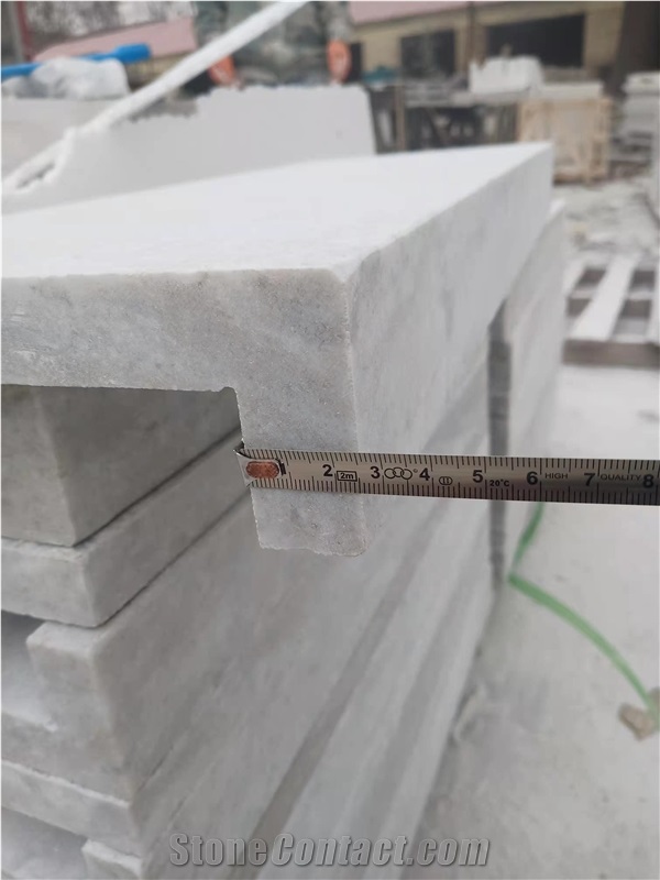 White Quartzite White Stone Drop Face Bullnose Swimming Pool
